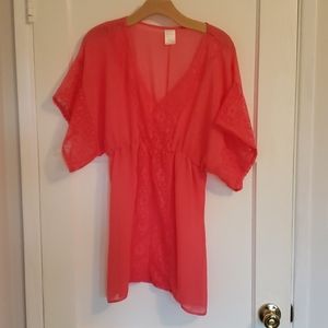 Sheer Kimono Sleeve Boho Lace Beach Cover Up Dress